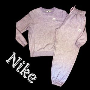 Women’s Nike Lavender Melange Crew Sweatshirt and Sweatpants Set